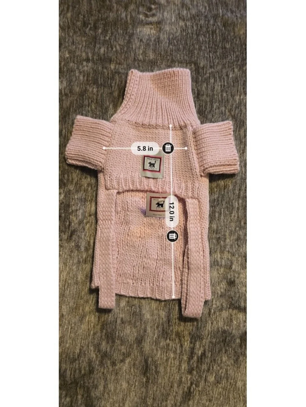 Woof Wear NYC Pink Knit Dog Sweater with Turtleneck